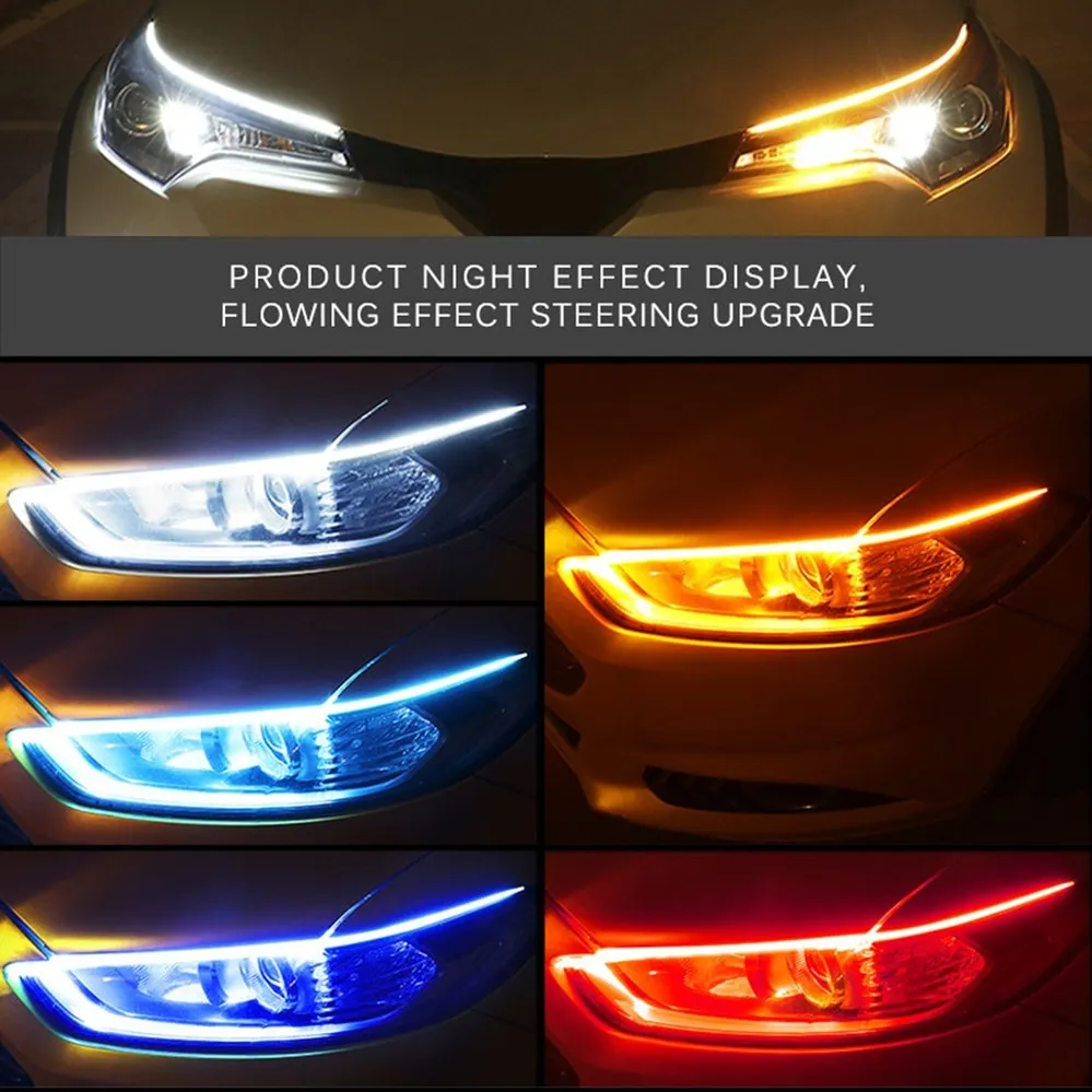 Car Led Strip 12V Waterproof - 2 uds coche DRL Flexible impermeable