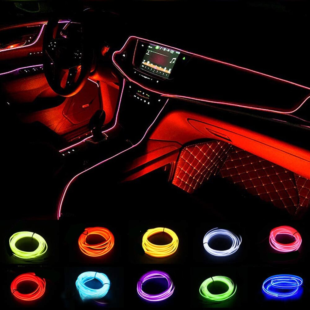 Car Interior Neon Light Usb - Luz ambiental LED USB de 1M/3M/5M