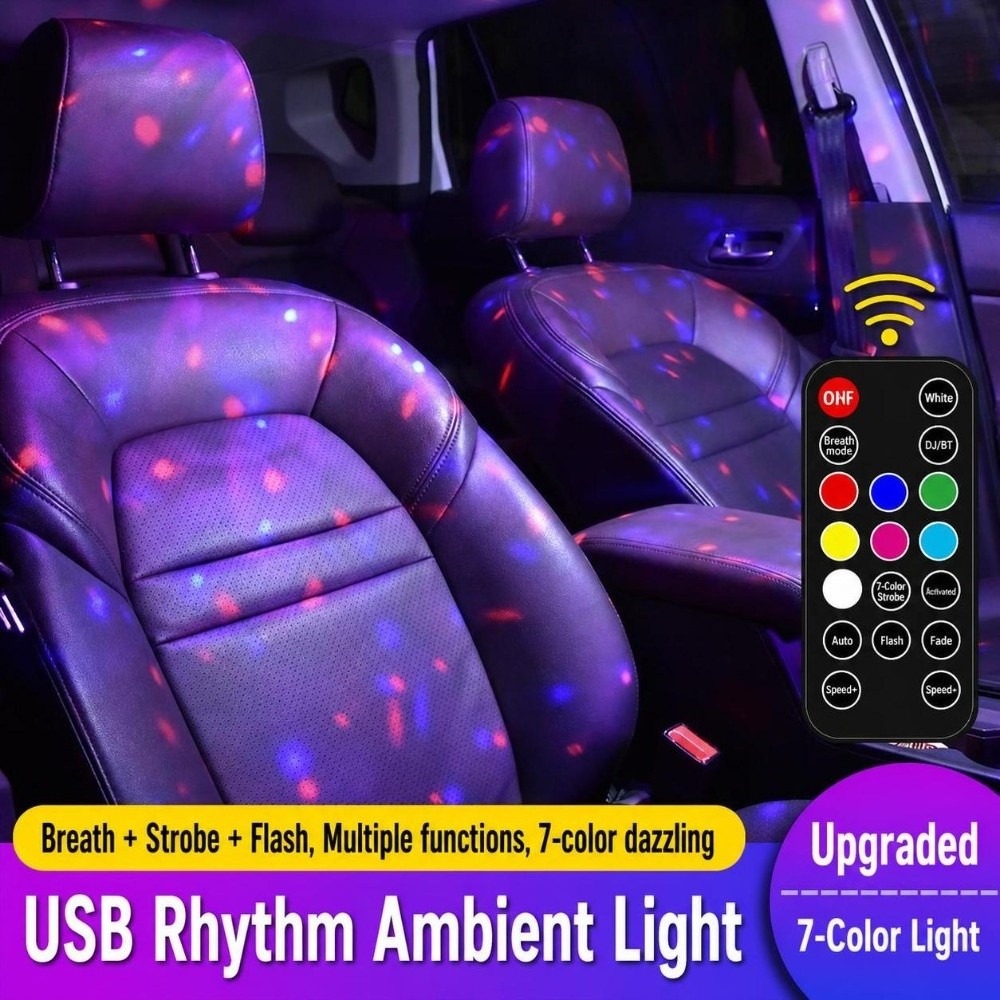 Car Ambient Light Sound Activated - Luz ambiental interior para coche activada