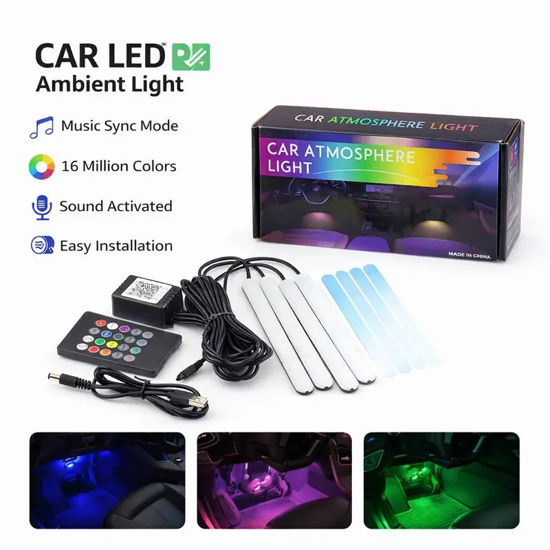 Car Ambient Light Sound Activated - Luces ambientales LED para el mal