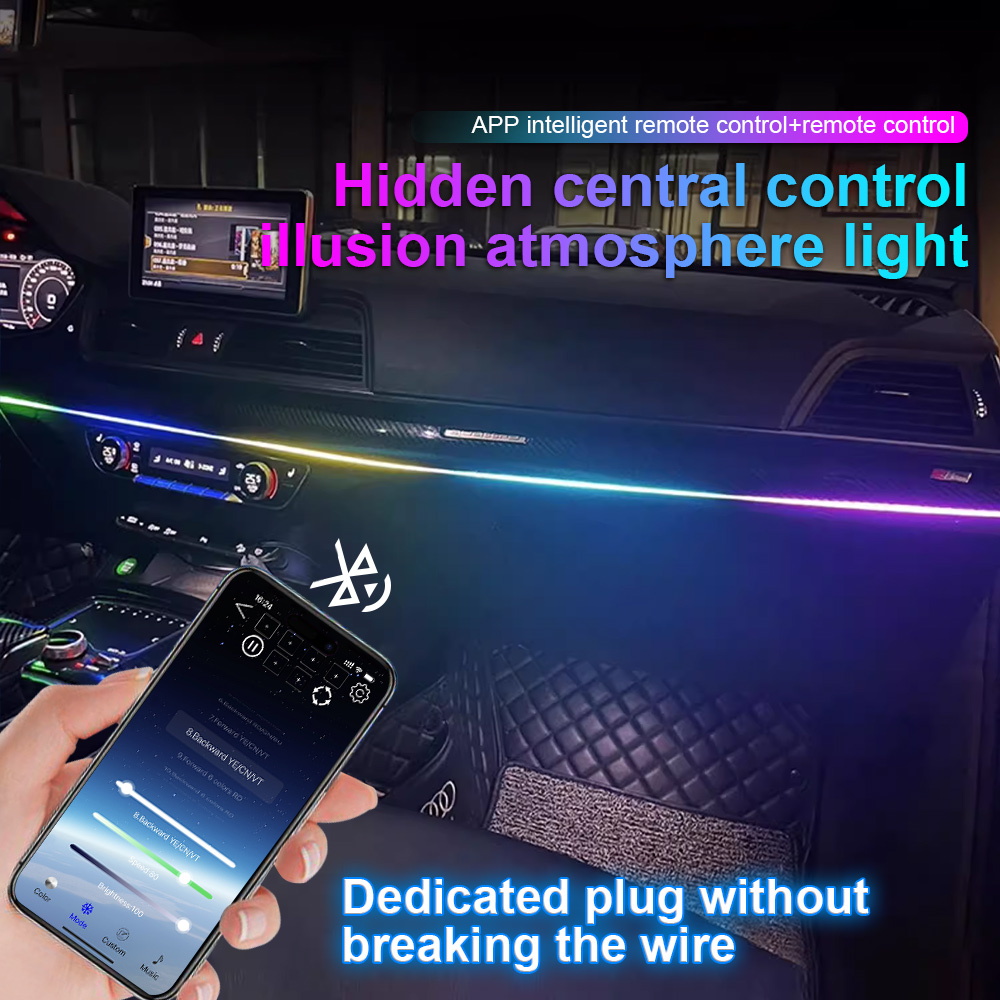Car Interior Led Strip App Control - 64 colores USB coche LED luz