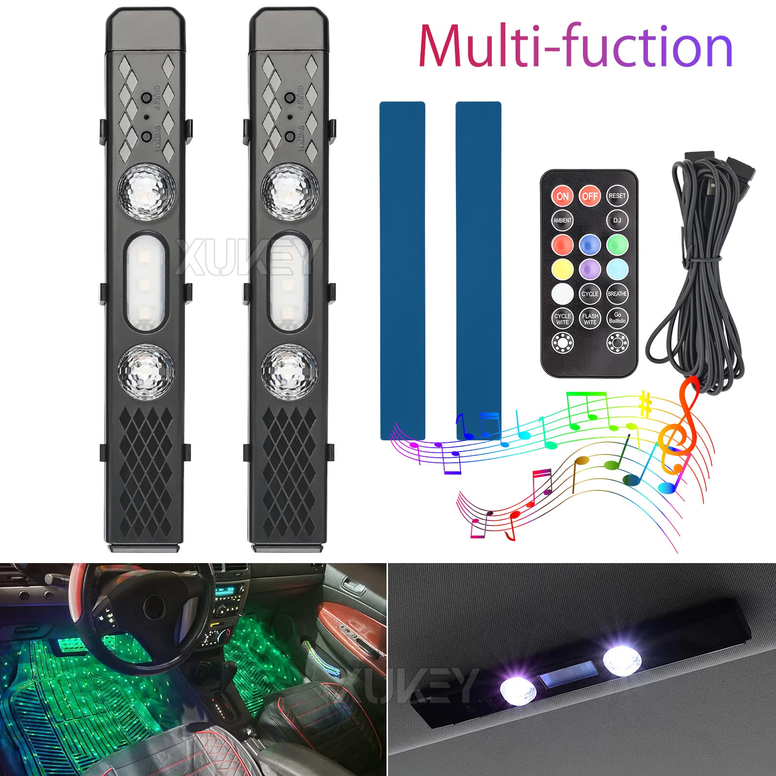 Luz Interior de coche recargab - Car Ambient Light Kit With Remote reseña y precio