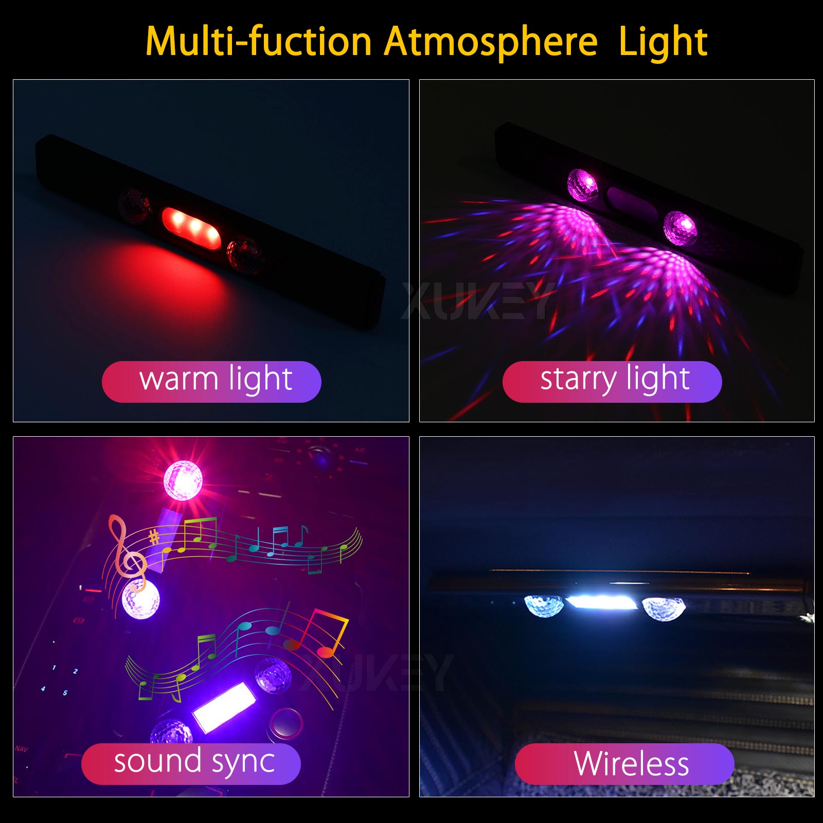 Luz Interior de coche recargab - Car Ambient Light Kit With Remote reseña y precio