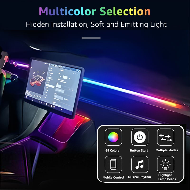 Luz LED ambiental para salpica - Car Interior Led Strip App Control reseña y precio