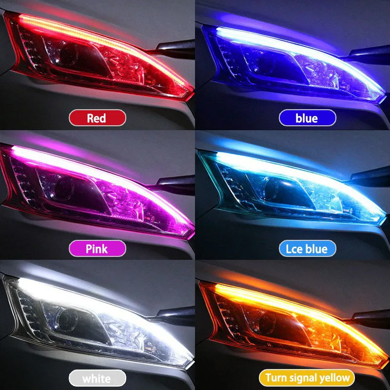 2 uds coche DRL Flexible imper - Car Led Strip 12V Waterproof reseña y precio