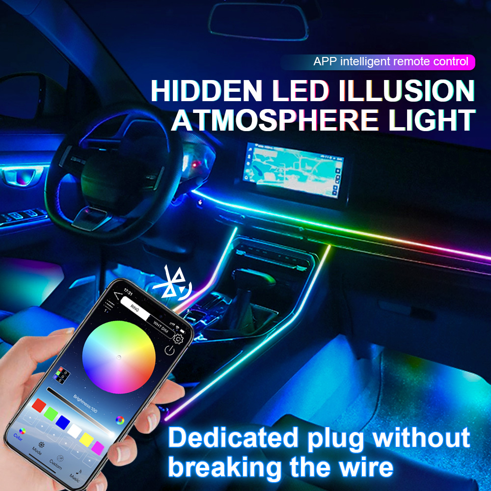 Luz Led ambiental acrílica par - Car Ambient Lighting 64 Color reseña y precio