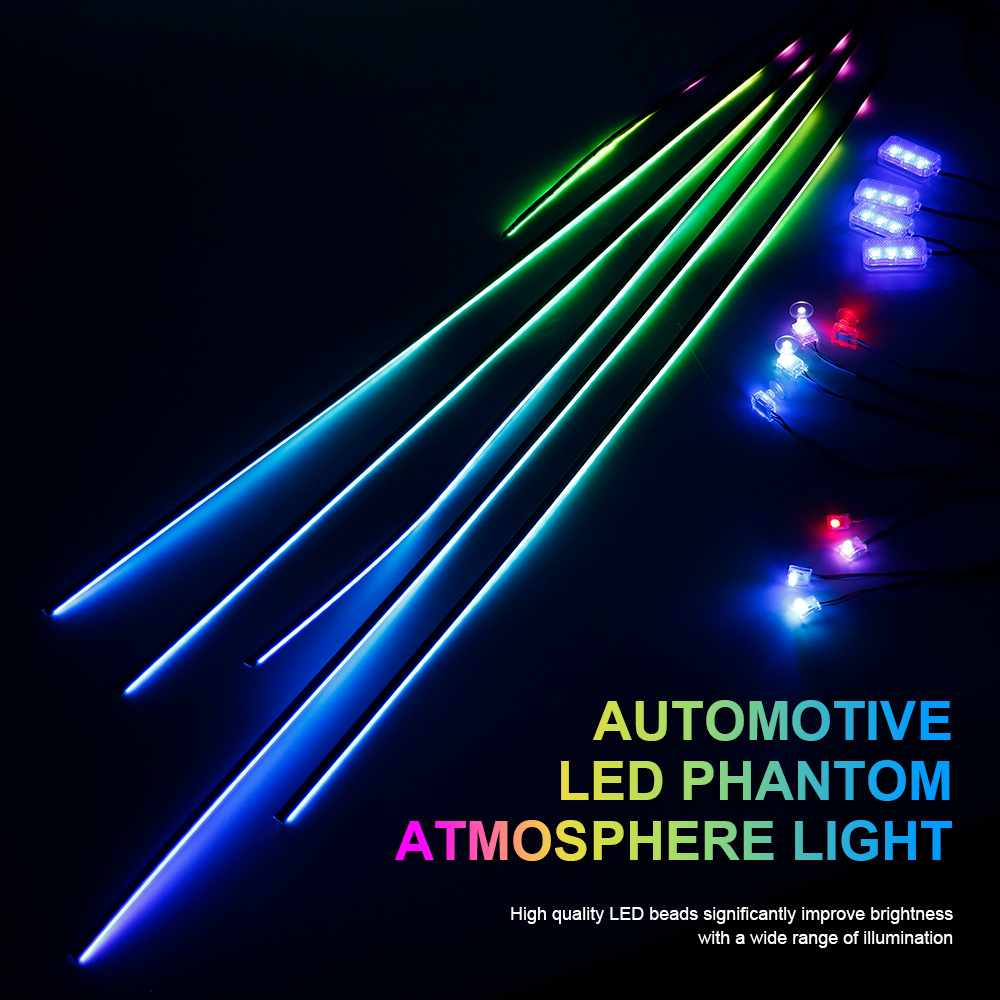 Luz Led ambiental acrílica par - Car Ambient Lighting 64 Color reseña y precio