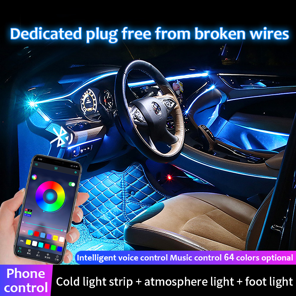 Luz ambiental Interior de coch - Car Interior Led Strip App Control reseña y precio