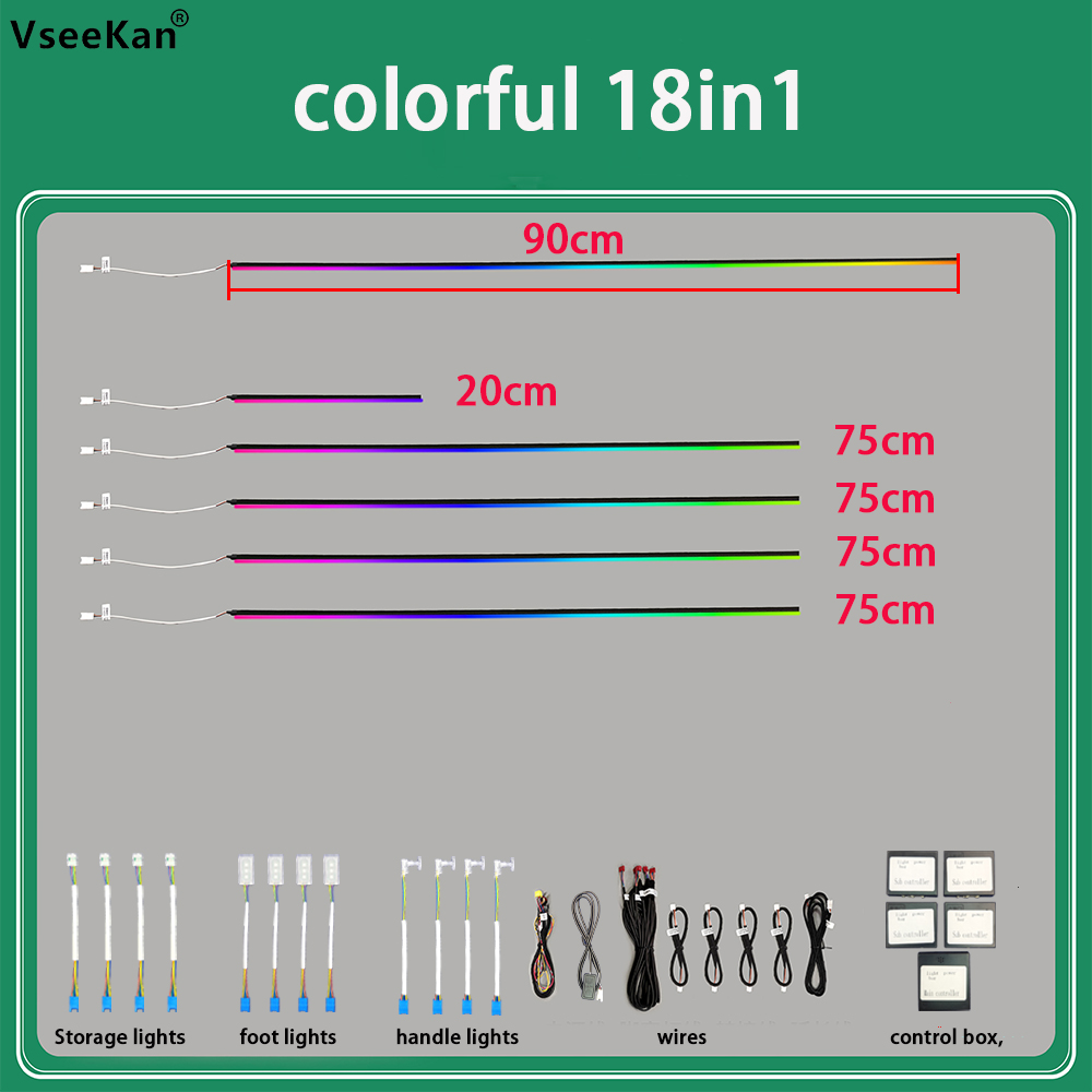 Kit de Iluminación Ambiental p - Car Ambient Lighting 18 In 1 reseña y precio
