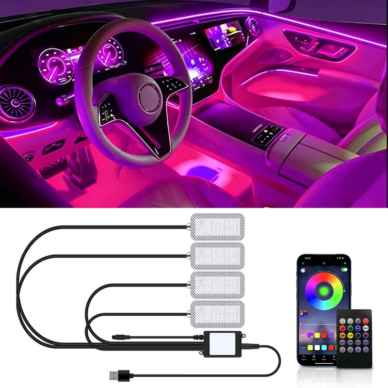 Tira de Luces LED de Neón para - Car Ambient Light Kit With Remote reseña y precio