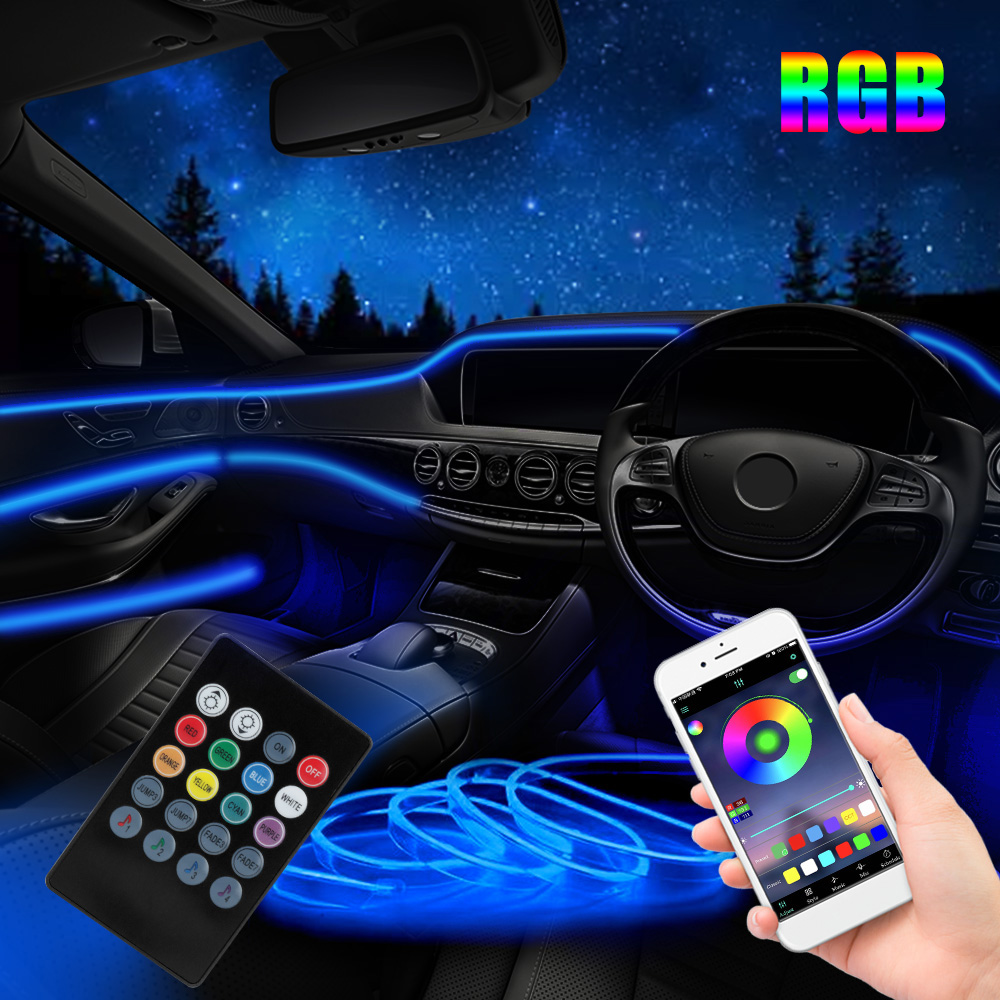 Tiras LED RGB de 12V y 6m, luz - Car Dashboard Light Fiber Optic reseña y precio