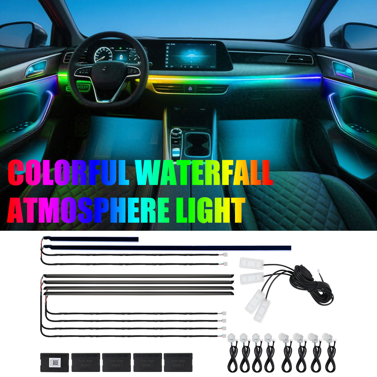Lámpara Led acrílica para casc - Car Ambient Light Kit With Remote reseña y precio