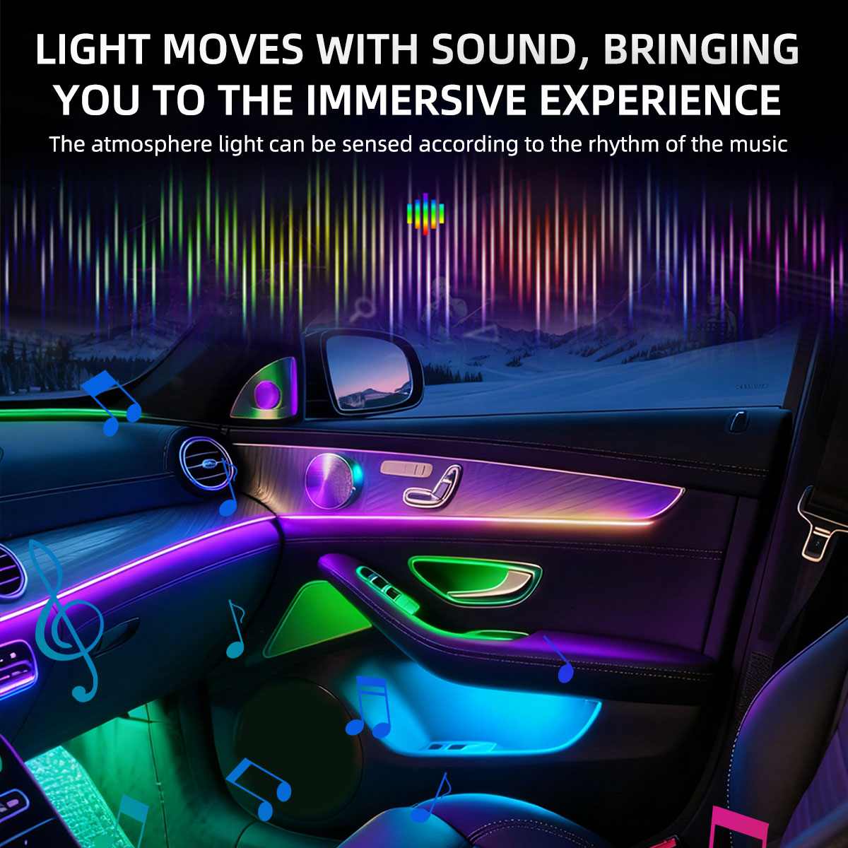 Lámpara Led acrílica para casc - Car Ambient Light Kit With Remote reseña y precio