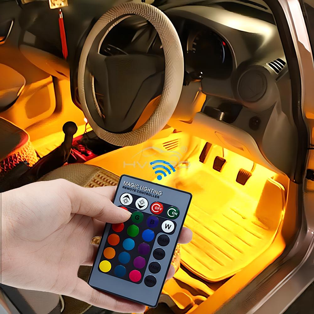 2X decoración Interior de coch - Car Ambient Light Kit With Remote reseña y precio