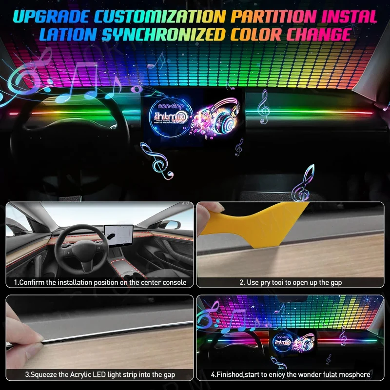 Luz Ambiental LED Acrílica par - Car Ambient Lighting 18 In 1 reseña y precio