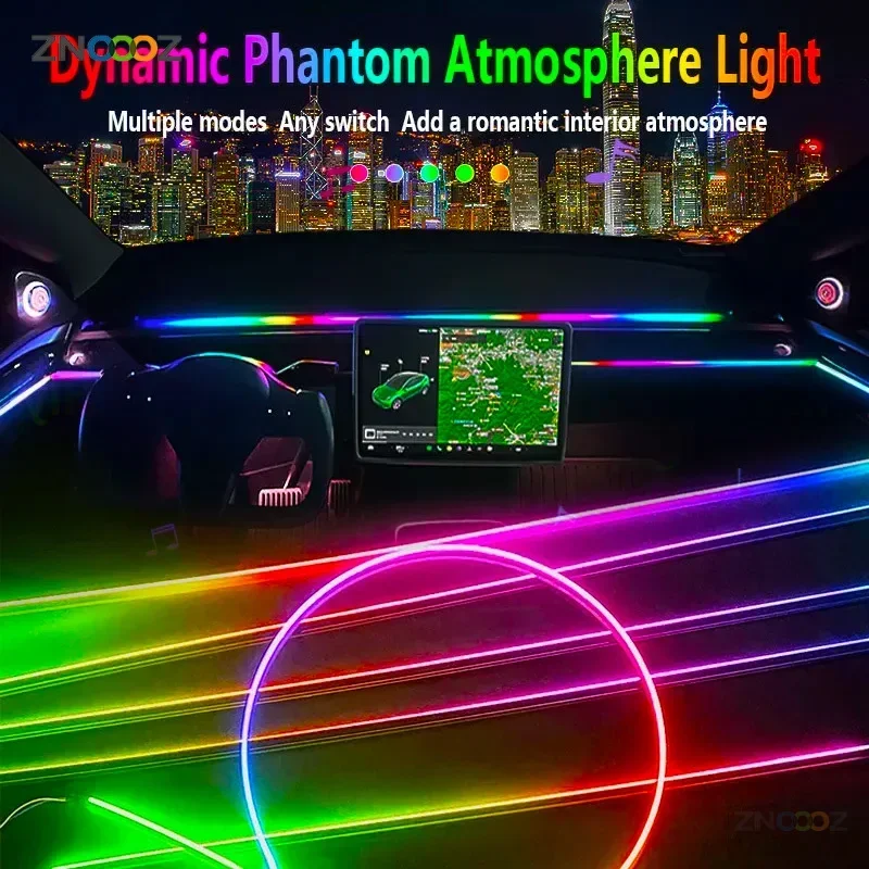 Luces ambientales interiores d - Car Ambient Lighting 18 In 1 reseña y precio