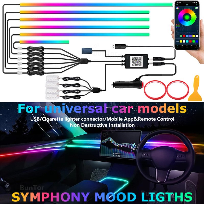 Luz ambiental para coche/bande - Car Interior Led Strip App Control reseña y precio