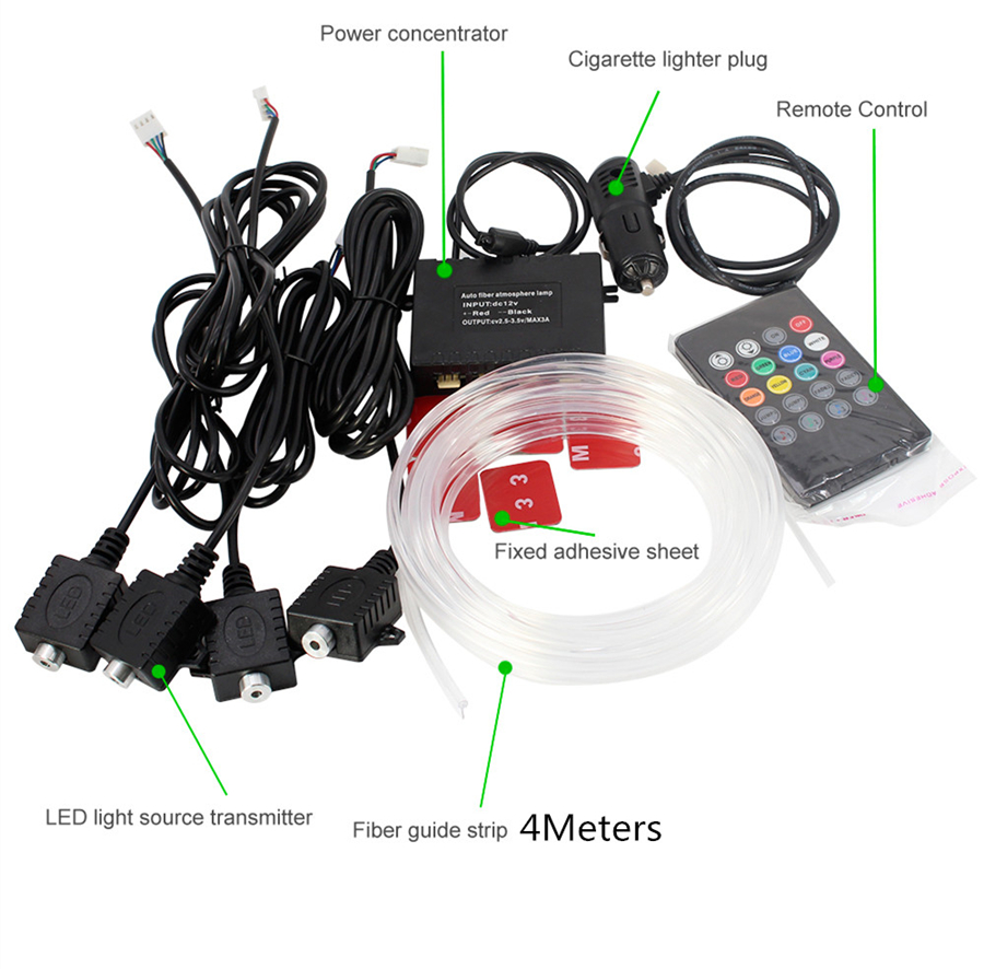 Lámparas de ambiente de fibra  - Car Dashboard Light Fiber Optic reseña y precio