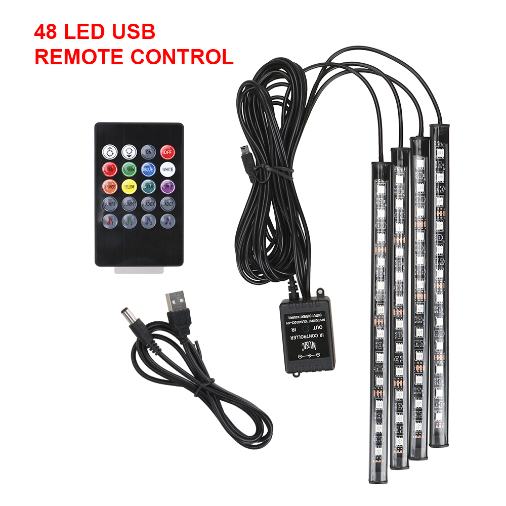 Luces decorativas interiores a - Car Ambient Light Kit With Remote reseña y precio