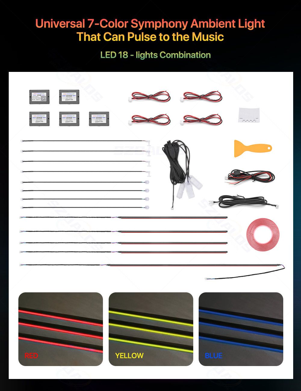 Kit de Luces Ambientales para  - Car Ambient Lighting 18 In 1 reseña y precio