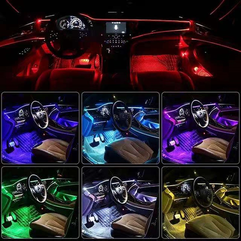 Tira de luces LED ambiental RG - Car Ambient Light Fiber Optic 6M reseña y precio