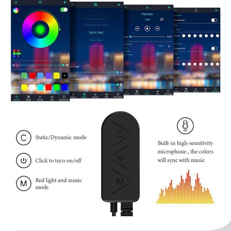 Tira de luces LED ambiental RG - Car Ambient Light Fiber Optic 6M reseña y precio