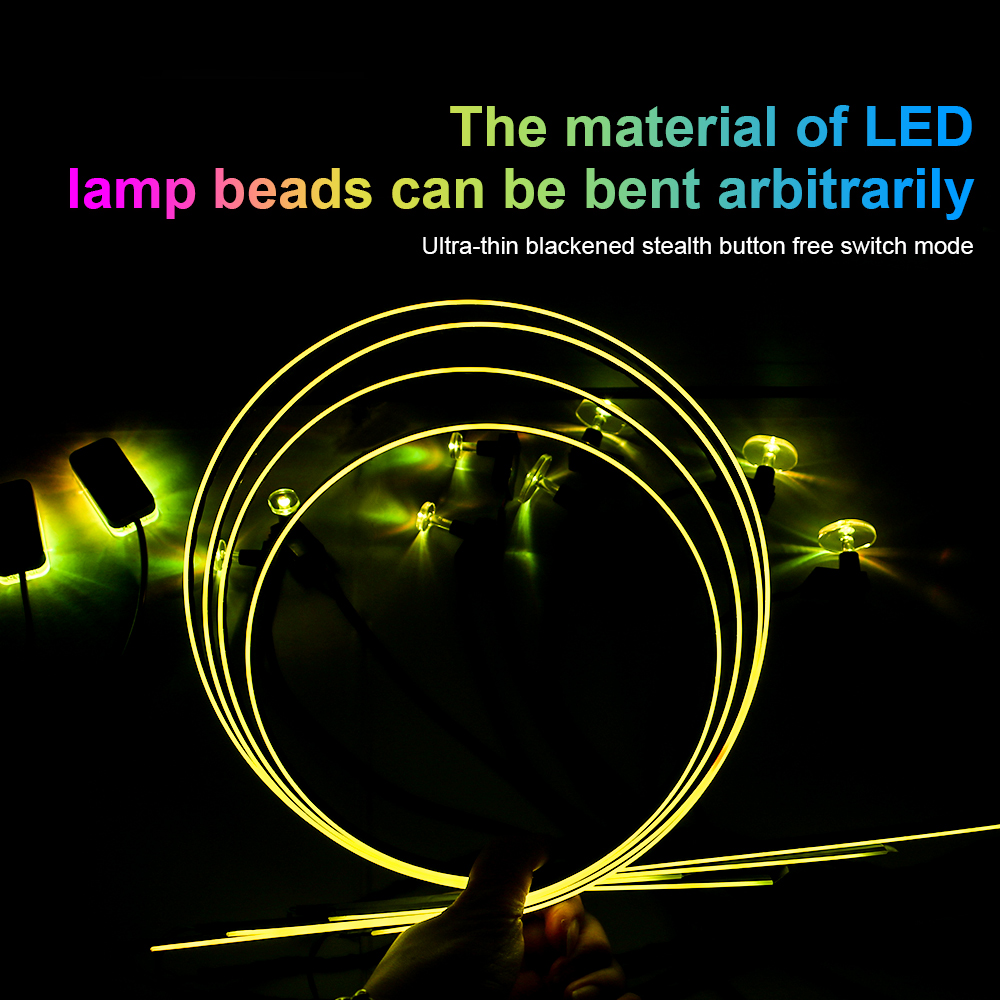 Tira de luces LED RGB de 64 co - Car Dashboard Light Fiber Optic reseña y precio