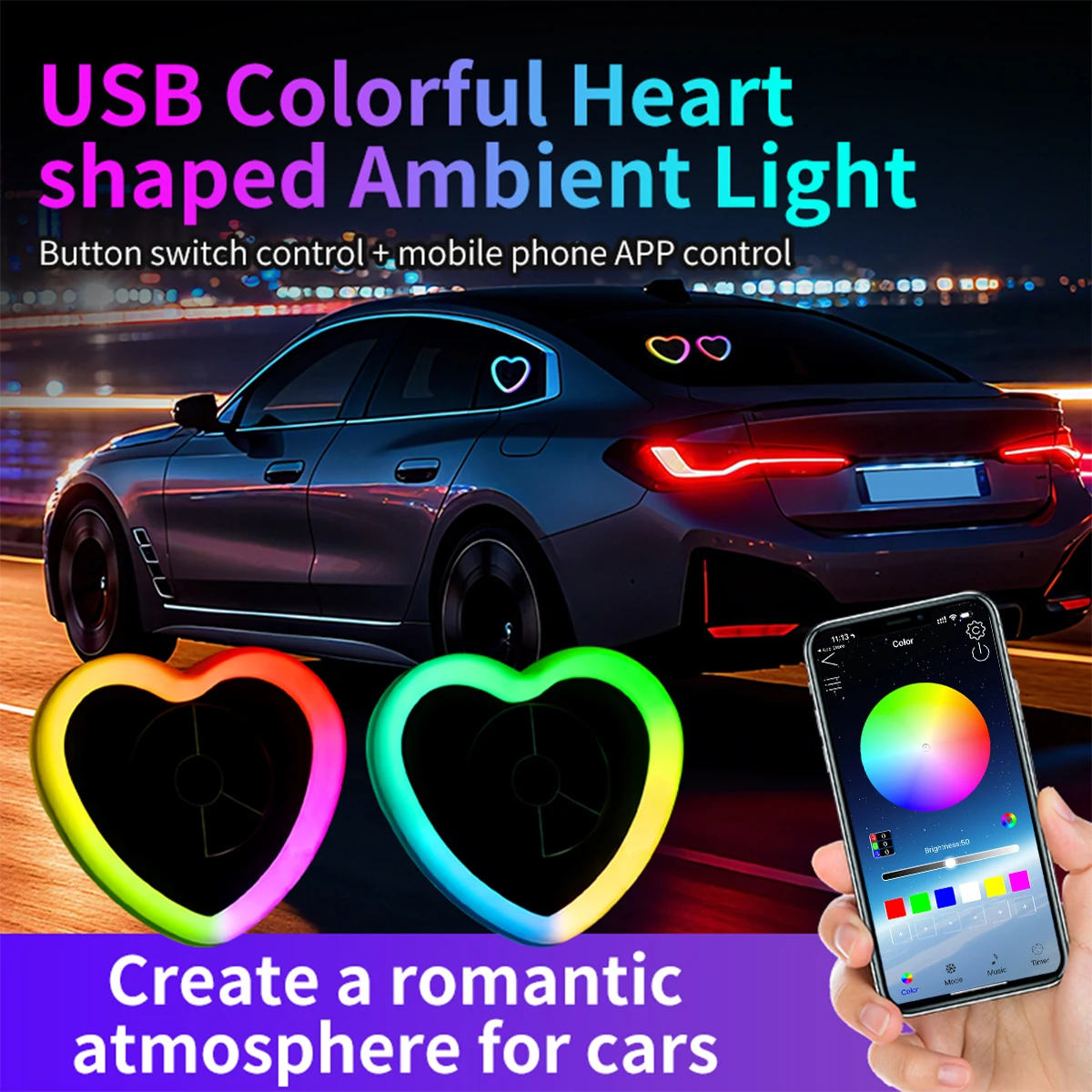 Luz de neón sinfónica para ven - Car Interior Neon Light Usb reseña y precio