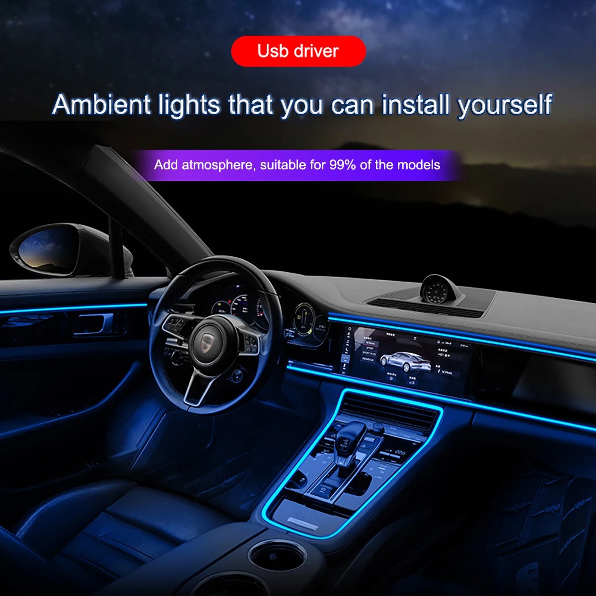 Ambiento de coche El cable LED - Car Interior Neon Light Usb reseña y precio