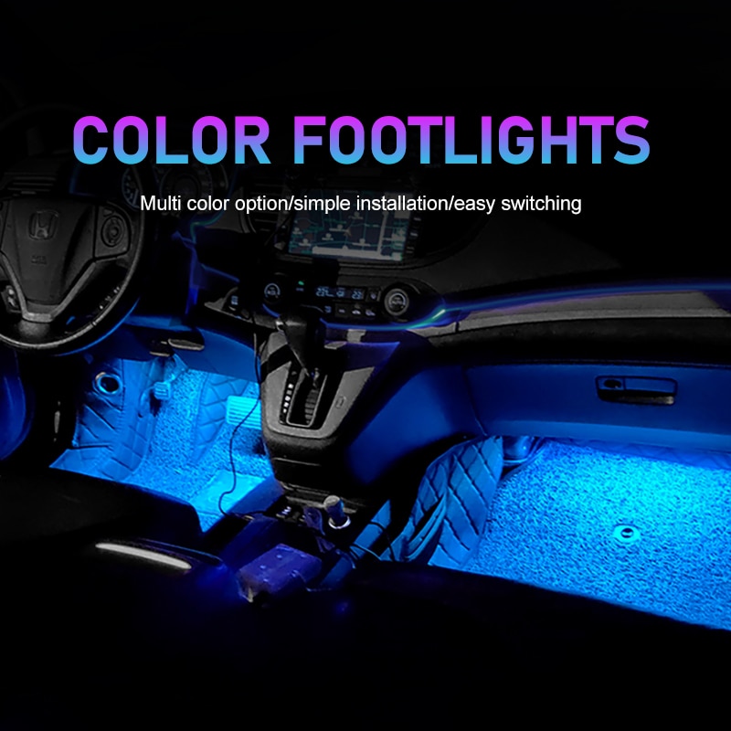 Luz de pie de neón para coche, - Car Interior Neon Light Usb reseña y precio