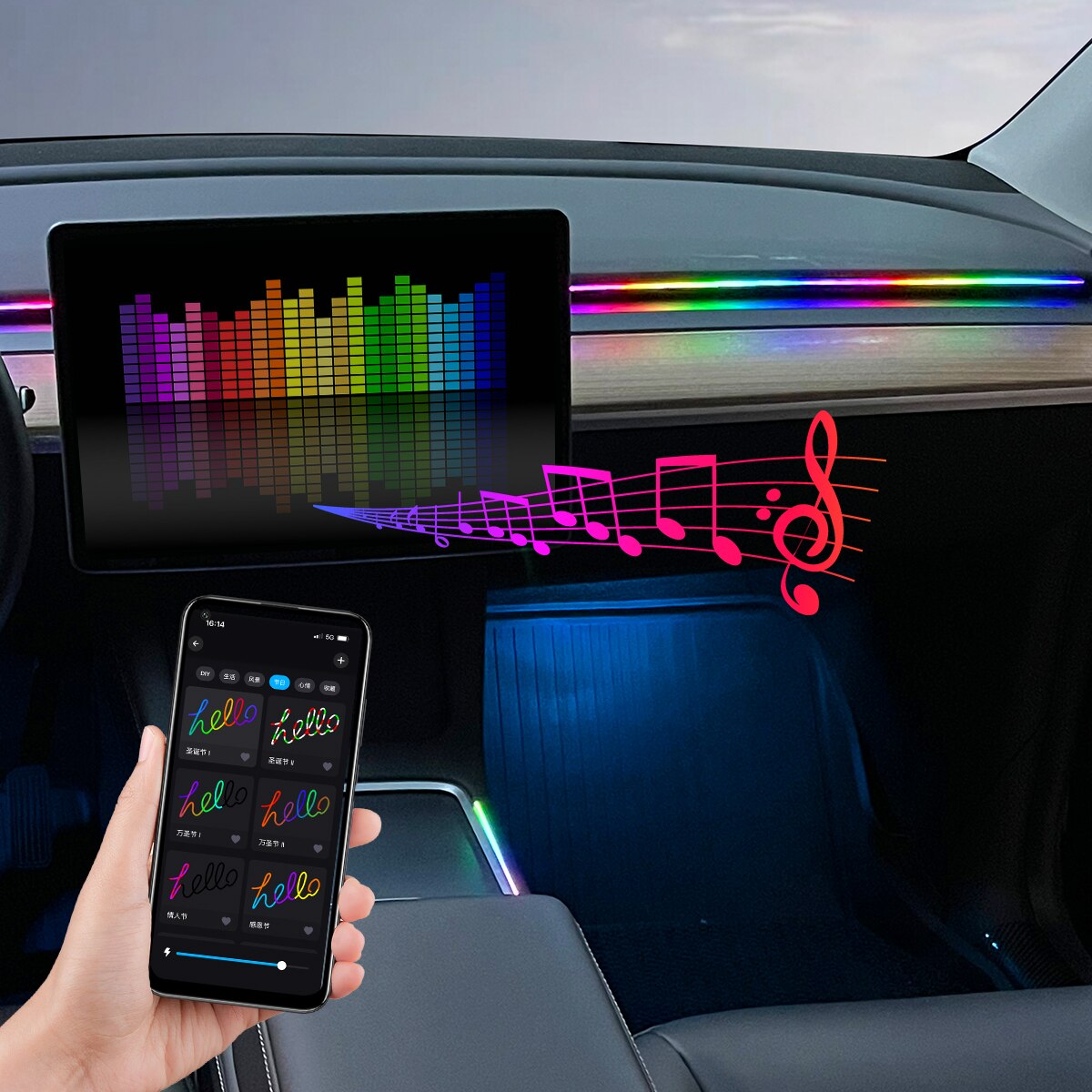 Luz LED ambiental para coche,  - Car Ambient Light Kit With Remote reseña y precio