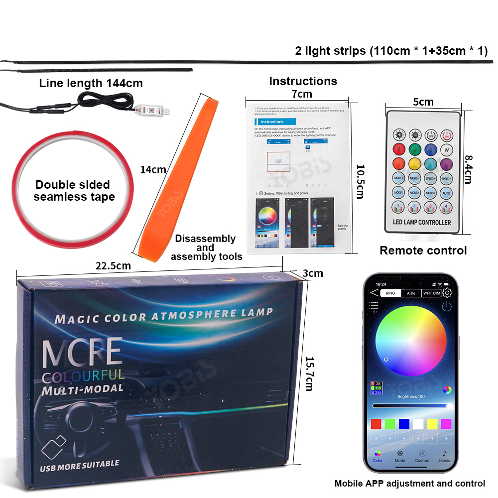 Luces LED de Ambiente para Aut - Car Ambient Lighting 64 Color reseña y precio