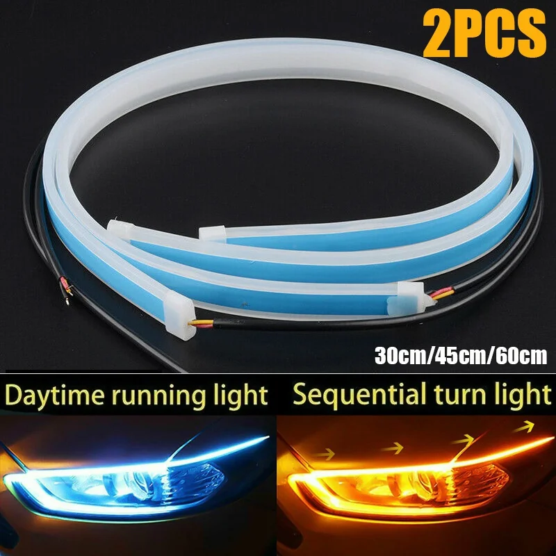 2 uds 12V tira guía Led faro p - Car Led Strip 12V Waterproof reseña y precio