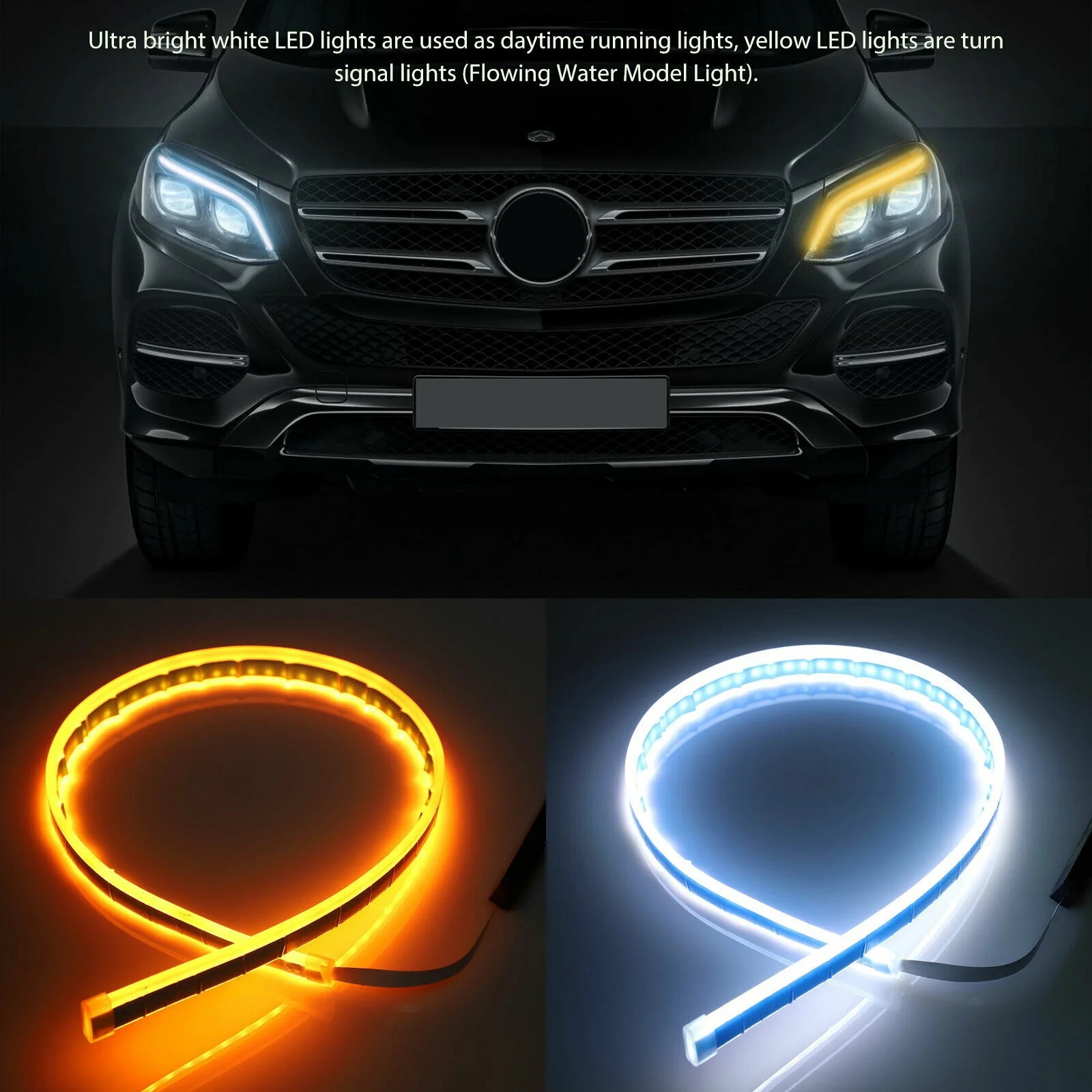 2 uds 12V tira guía Led faro p - Car Led Strip 12V Waterproof reseña y precio