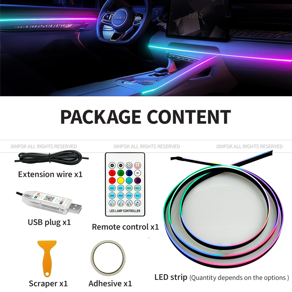 Tira de Luces LED Acrílicas pa - Car Interior Led Strip App Control reseña y precio
