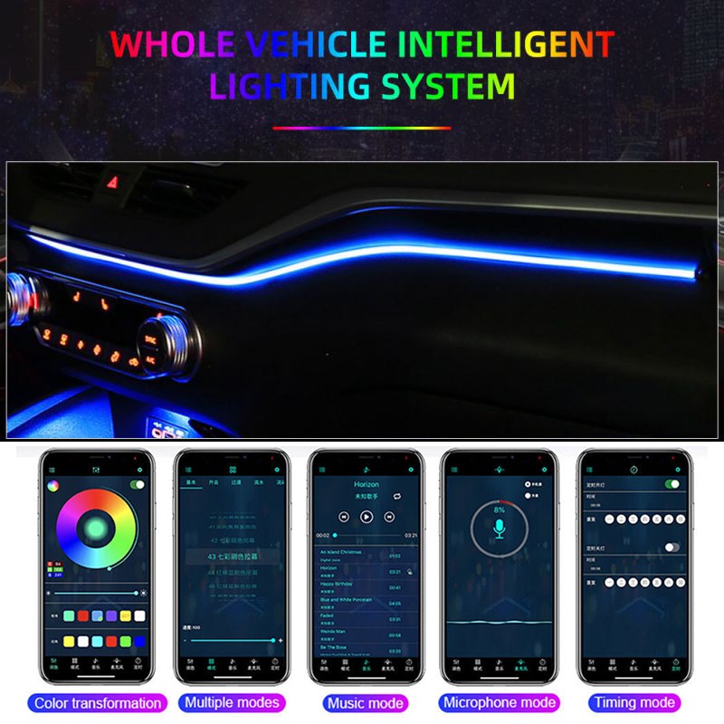 Tira de luces LED 2 en 1 de 11 - Car Dashboard Light Fiber Optic reseña y precio
