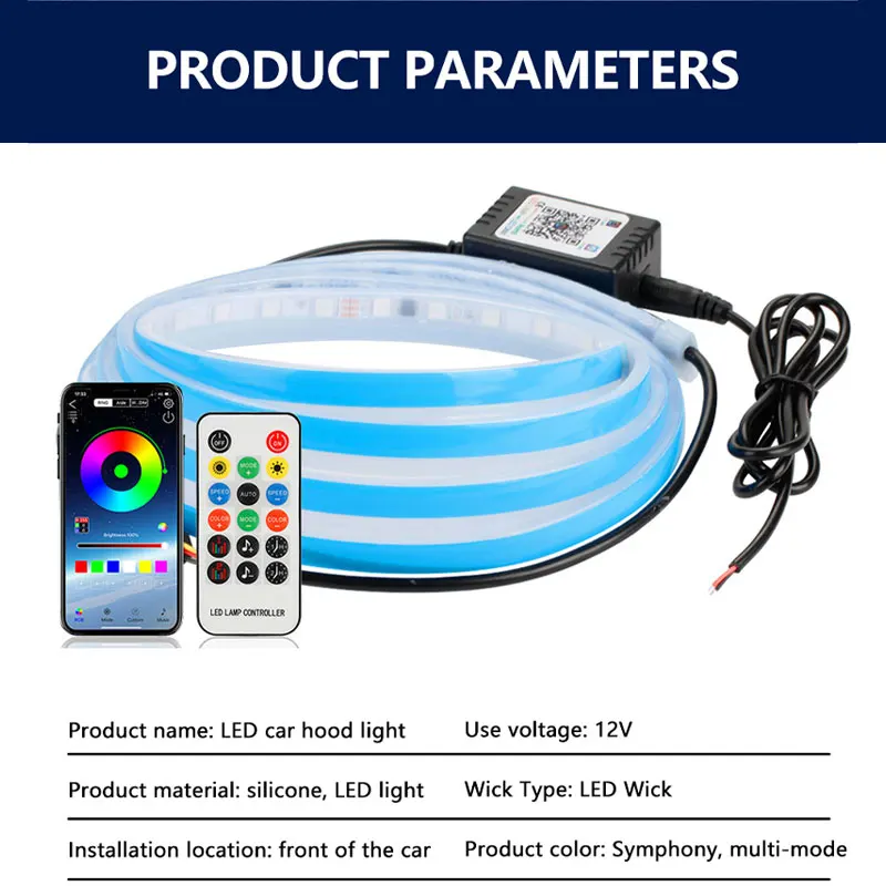Luz decorativa para capó de co - Car Led Strip 12V Waterproof reseña y precio