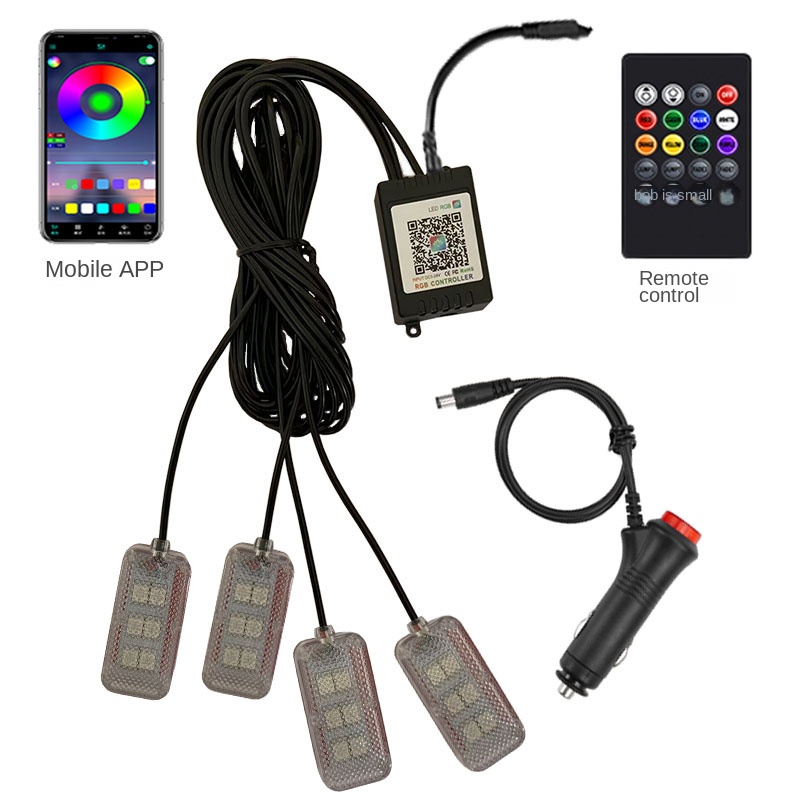 Luz LED de neón de doble contr - Car Interior Neon Light Usb reseña y precio