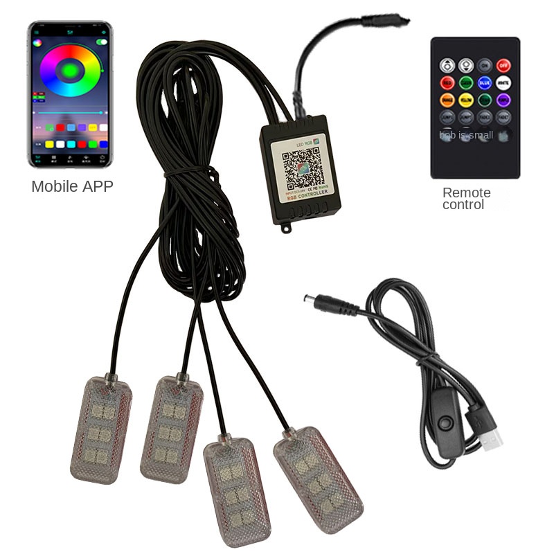 Luz LED de neón de doble contr - Car Interior Neon Light Usb reseña y precio
