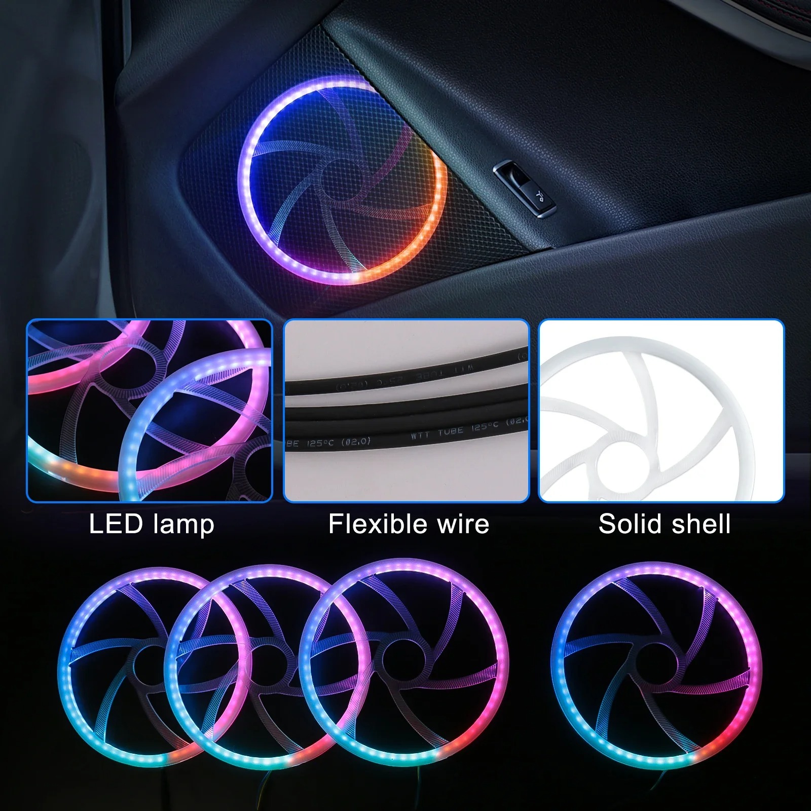 Luz Ambiental Interior LED Aut - Car Ambient Lighting 64 Color reseña y precio
