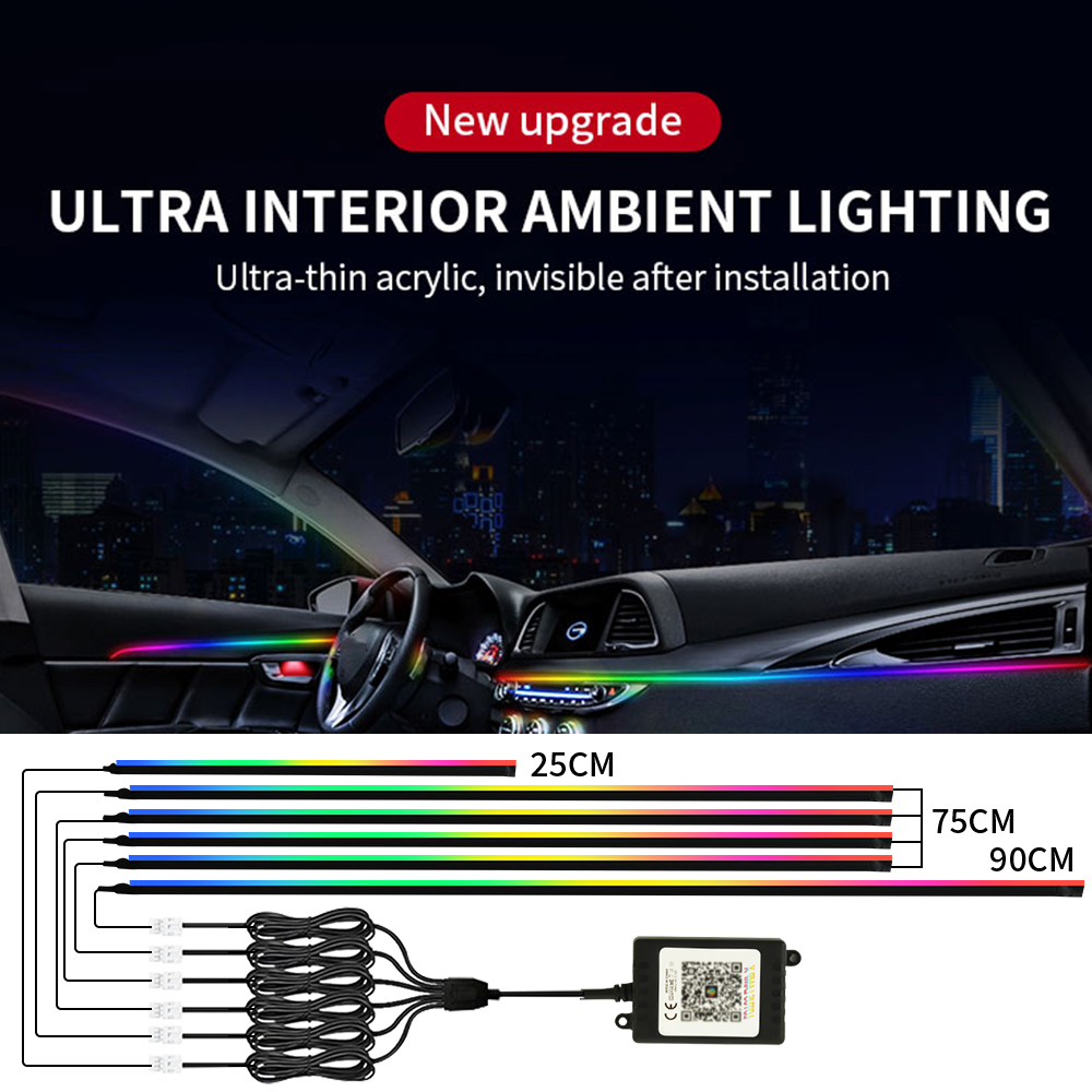 Kit de luces ambientales sinfó - Car Interior Led Strip App Control reseña y precio
