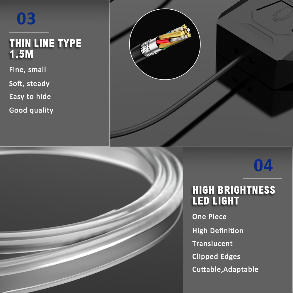 Tira de luces LED RGB para amb - Car Dashboard Light Fiber Optic reseña y precio