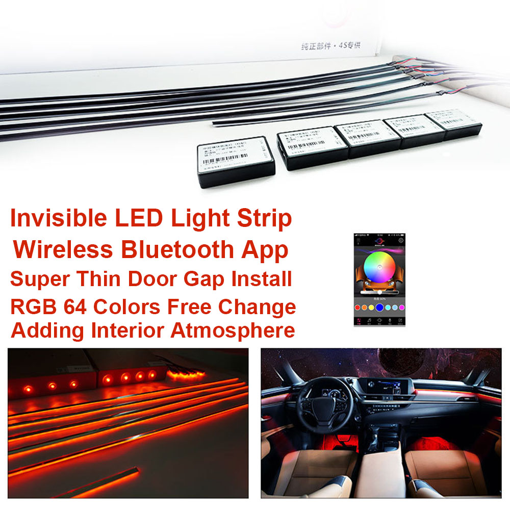 Universal 18 en 1 RGB LED luz  - Car Ambient Light Door Panel Acrylic reseña y precio