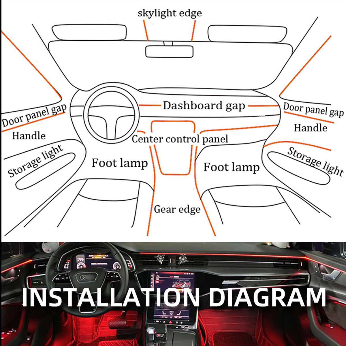 Tira de Luz LED de Fibra Óptic - Car Dashboard Light Fiber Optic reseña y precio