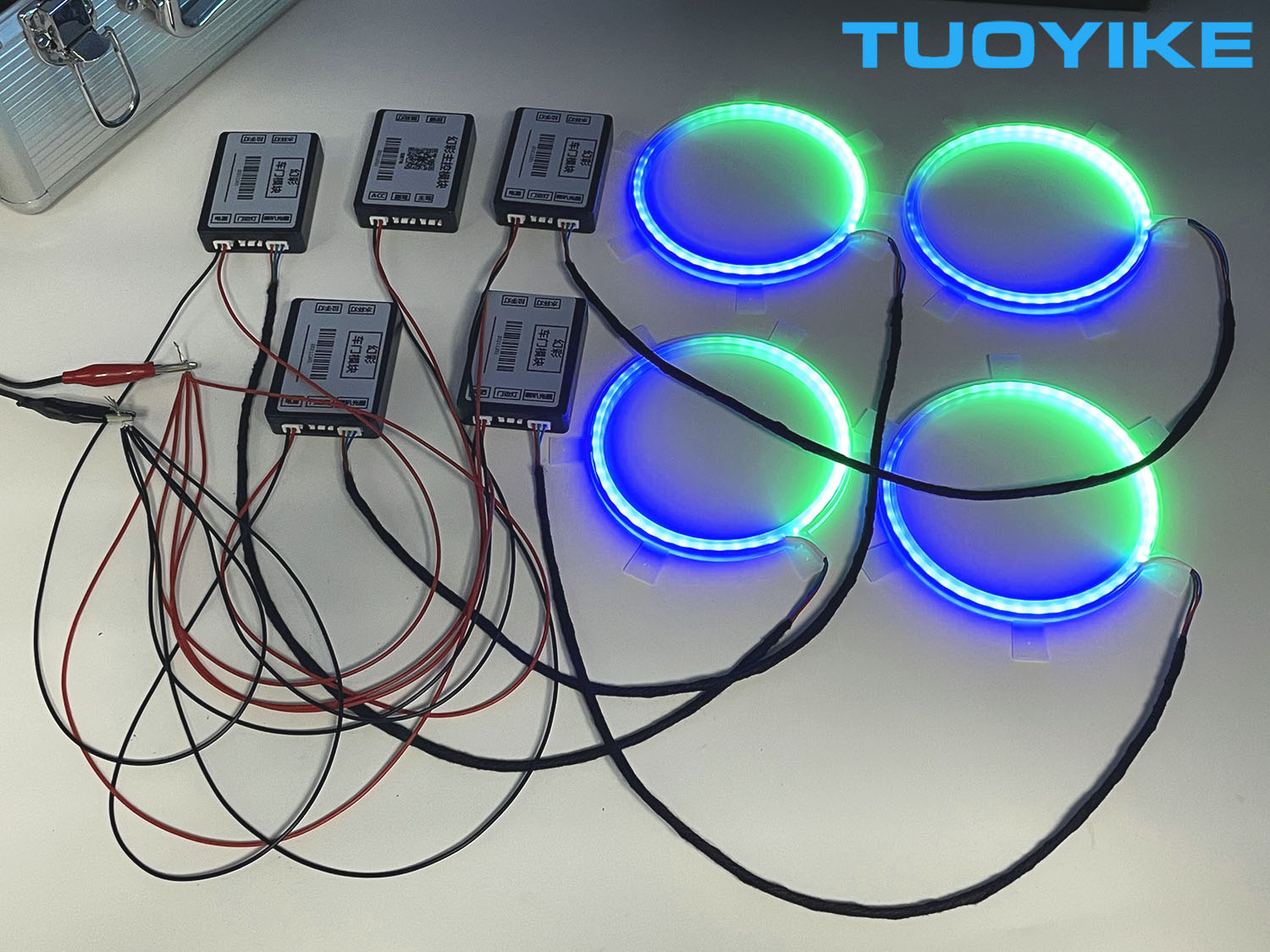 4PCS LED Symphony Car Audio Ho - Car Ambient Light Door Panel Acrylic reseña y precio