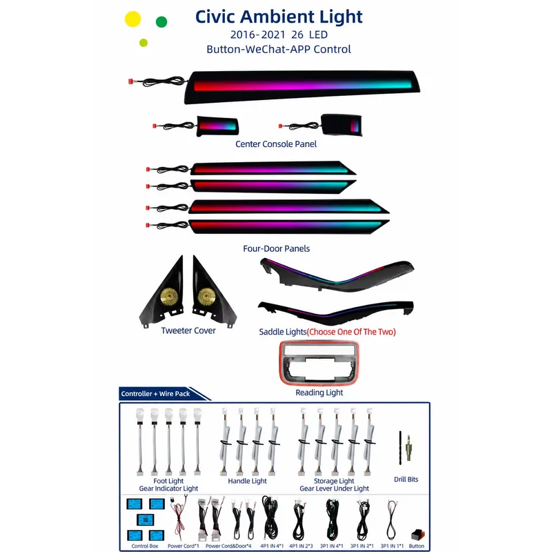 Luz ambiental para coche Honda - Car Ambient Light Door Panel Acrylic reseña y precio